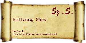 Szilassy Sára névjegykártya