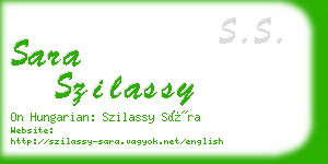 sara szilassy business card